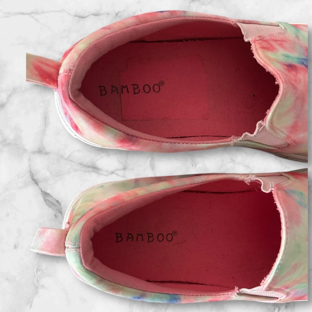 Bamboo Rainbow Tie Dye Platform Sneakers Tennis Shoes Y2K Rare Size 6.5 - Picture 6 of 9